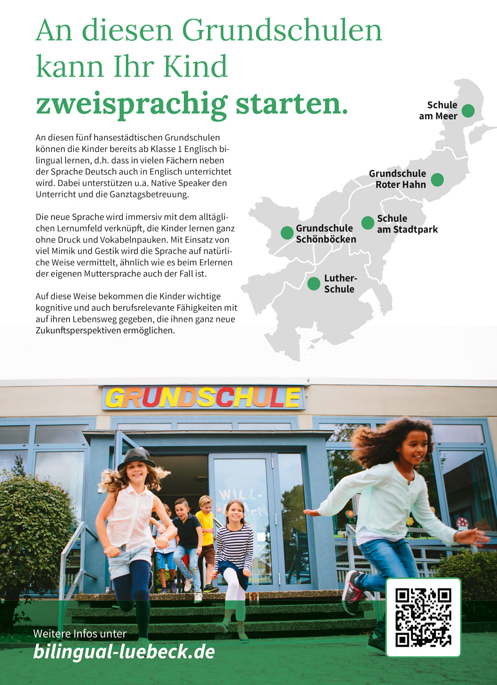 Plakat Bilinguale Erziehung Lübeck 2023